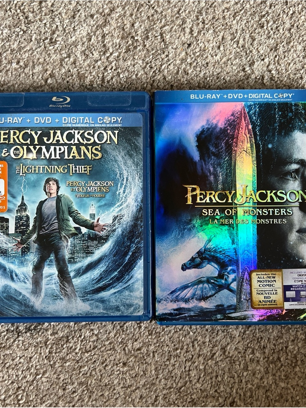Percy Jackson Blu-ray Set - The Lightning Thief & Sea of Monsters - x2 movies